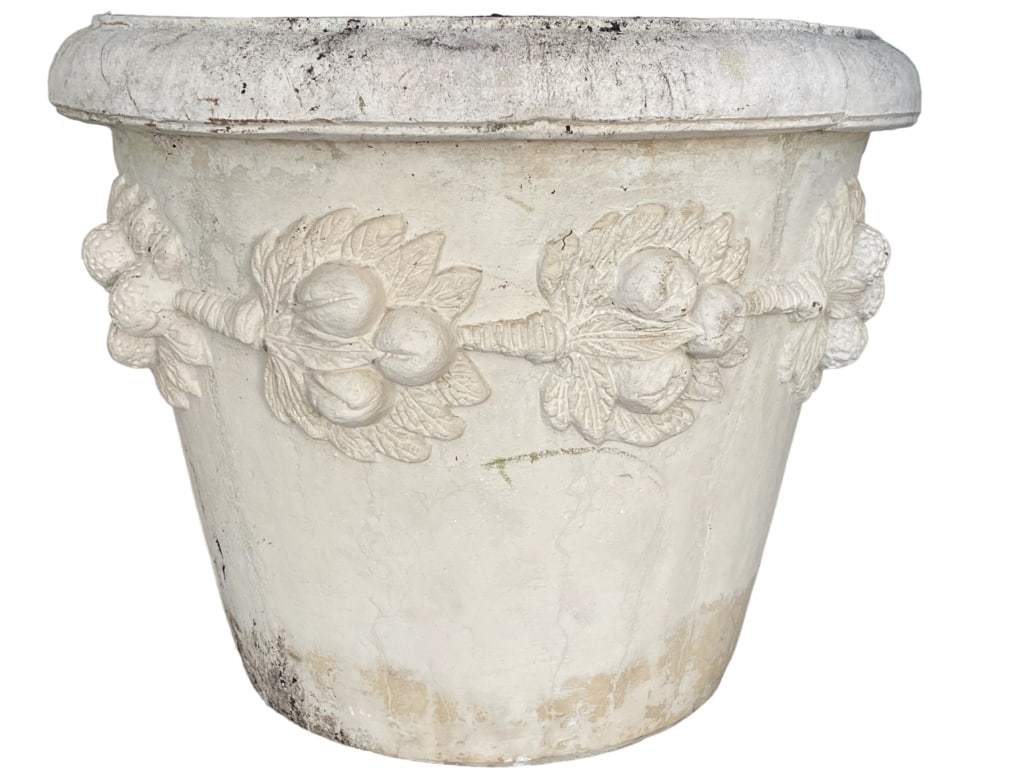 LRG CONTEMPORARY FRUIT CAST STONE PLANTER 23" (1 of 4)
