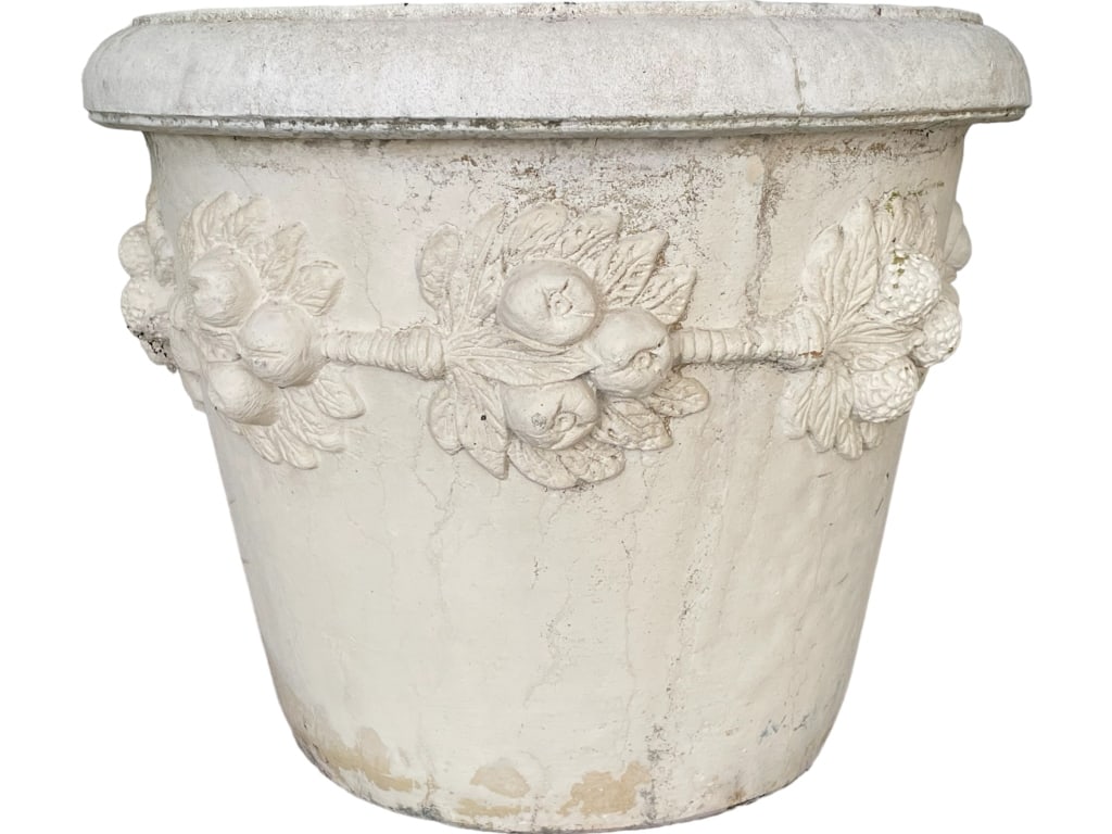 SMALL CONTEMPORARY FRUIT CAST STONE PLANTER 18" (1 of 4)