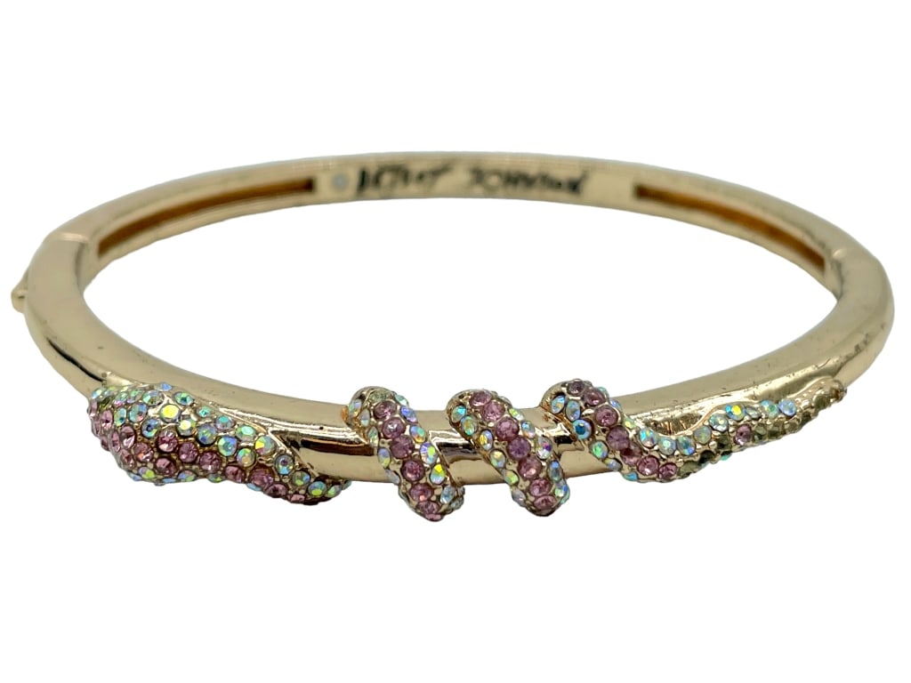 BETSY JOHNSON ROSE TONE HINGED SNAKE BRACELET: -BETSY JOHNSON ROSE TONE HINGED SNAKE BANGLE BRACELET-PREOWNED CONDITION JR SR 10/27