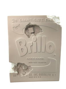 DANIEL ARSHAM X ANDY WARHOL SCULPTURE IN BOX: DANIEL ARSHAM X ANDY WARHOL BRILLO SCULPTURE IN BOX Daniel Arsham X The Andy Warhol Museum b.1980Eroded Brillo Box (White)-11" X 11" APPROX TO SCULPTURE-NEW IN BOX Bidders may pick up their items from