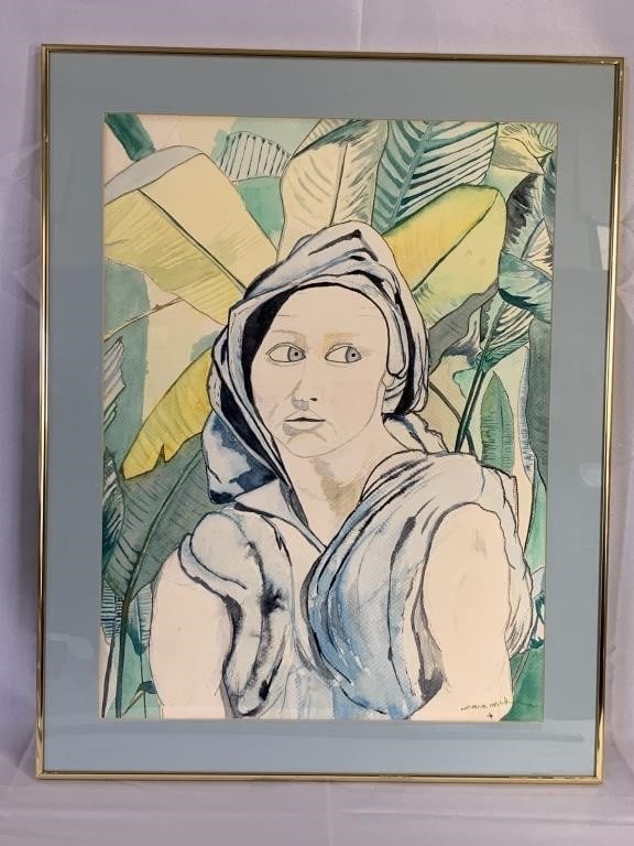 MARK RICHARD MCKENNA "LA SEARCHIER" WATERCOLOR 28" (1 of 8)