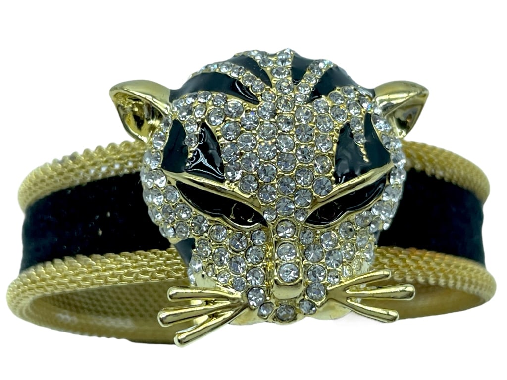 VTG JANEO CRYSTAL PANTHER CUFF BRACELET (1 of 5)