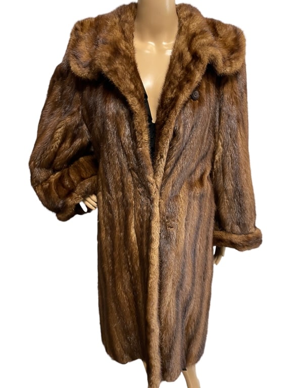 VTG THREE QUARTER LENGTH MINK FUR COAT 44" (1 of 5)