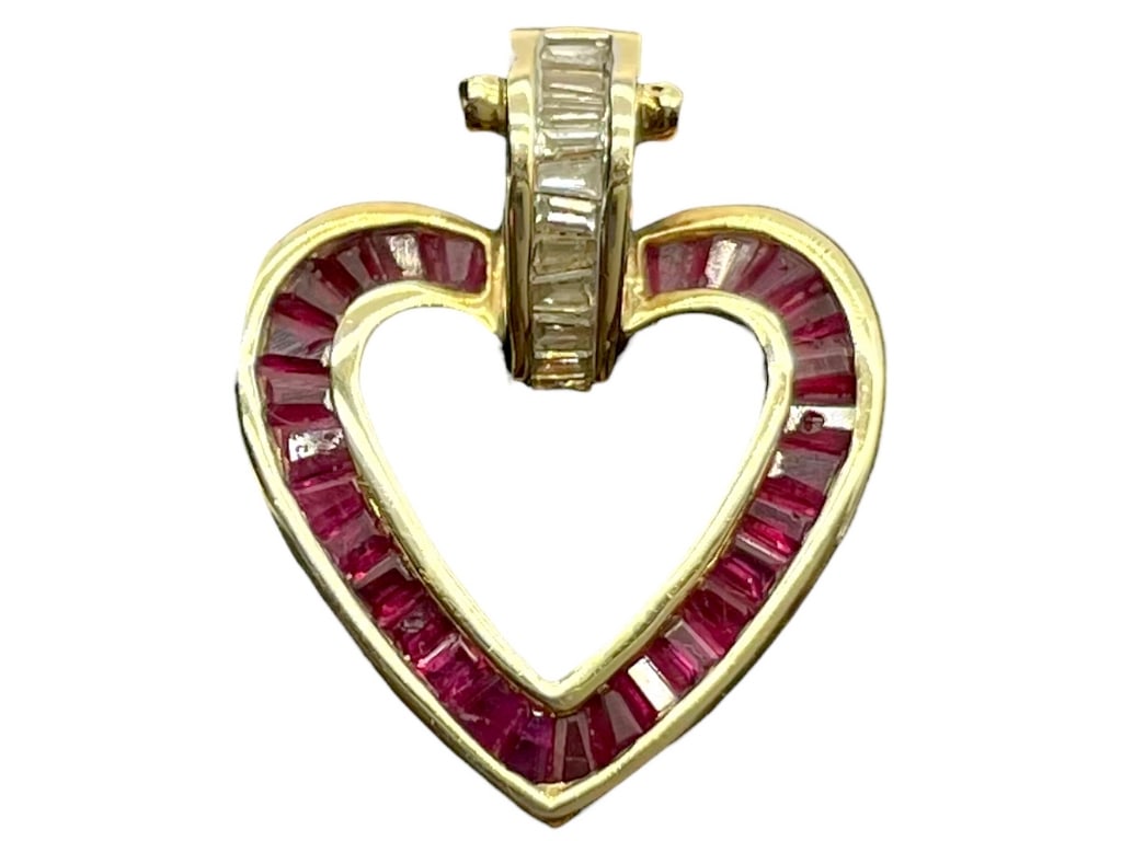 14K GOLD HEART CHARM OR SLIDE 2.7 G: 14K GOLD HEART CHARM OR SLIDE 2.7 G