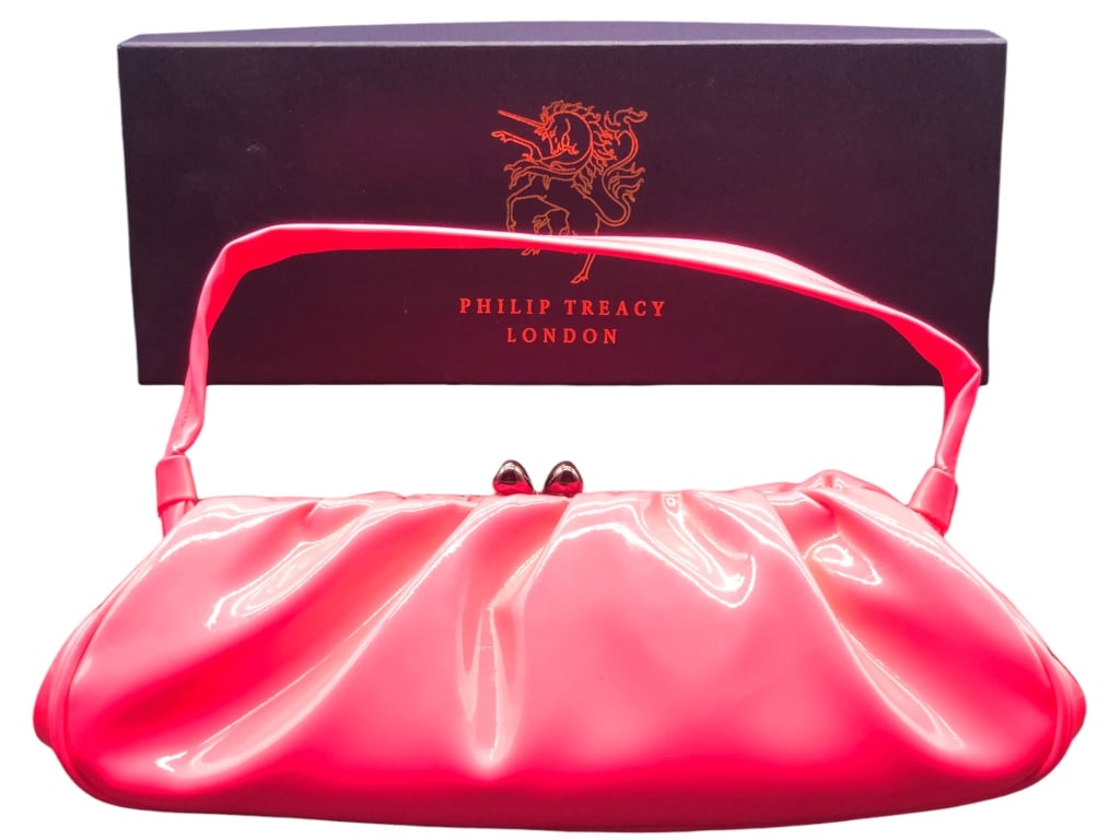 NWT PHILIP TREACY PINK PATENT LEATHER PURSE (1 of 7)