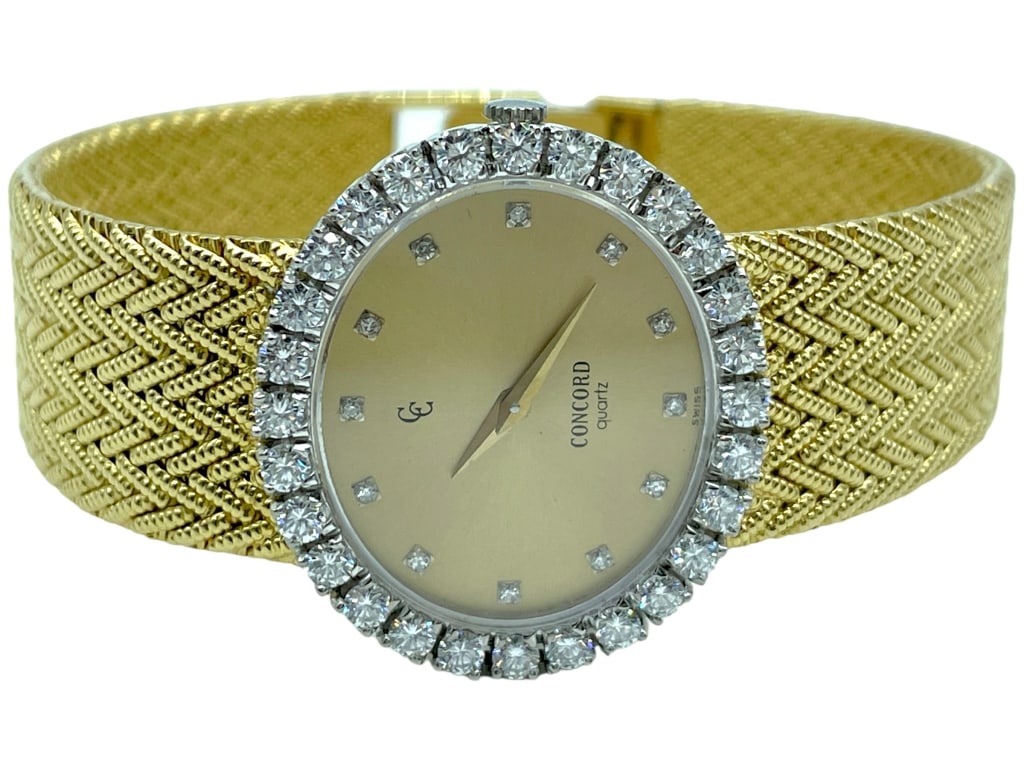 CONCORD 18K YELLOW GOLD LADIES QUARTZ WATCH 55g (1 of 7)