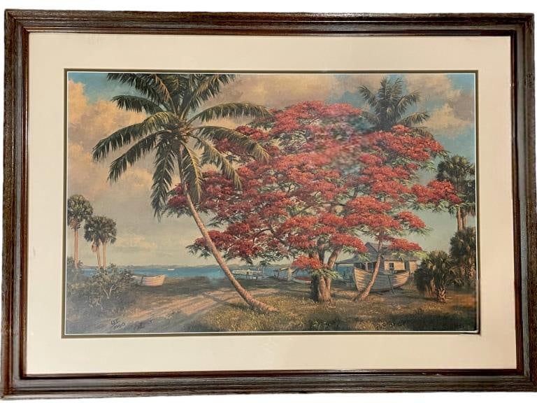 SIGNED A.E. BACKUS FLORIDA HIGHWAYMEN PRINT 42.5" (1 of 8)