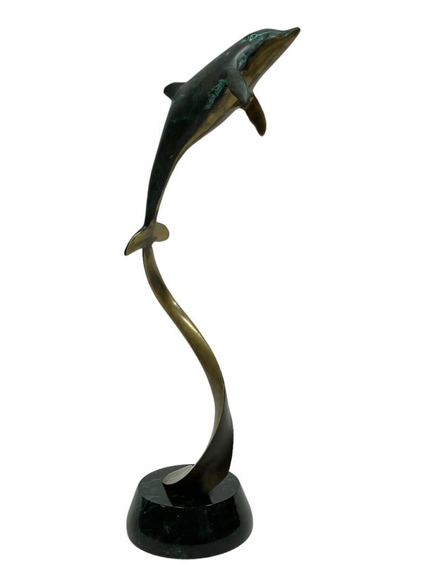 MID MOD SPI BRASS DOLPHIN SCULPTURE 1\4" (1 of 9)
