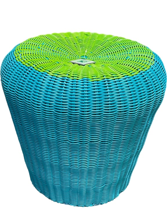 NEW! KARMA LIVING RESIN WICKER STOOL 16" (1 of 5)