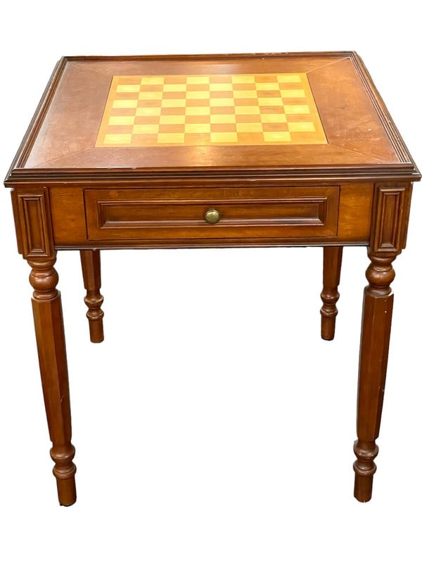 VINTAGE WOOD GAME TABLE WITH PIECES 29" (1 of 12)