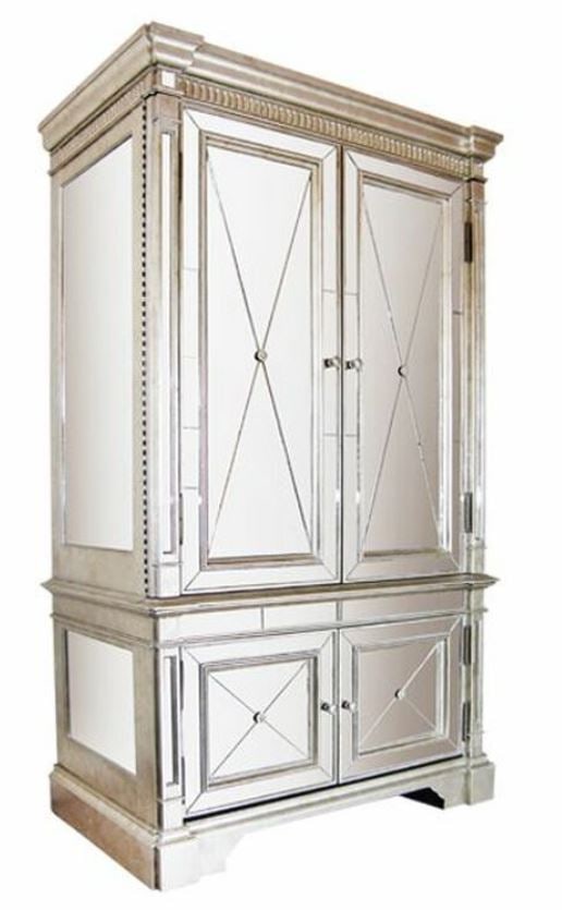 BASSETT MIRROR CO LARGE ARMOIRE AV CABINET 87" (1 of 14)