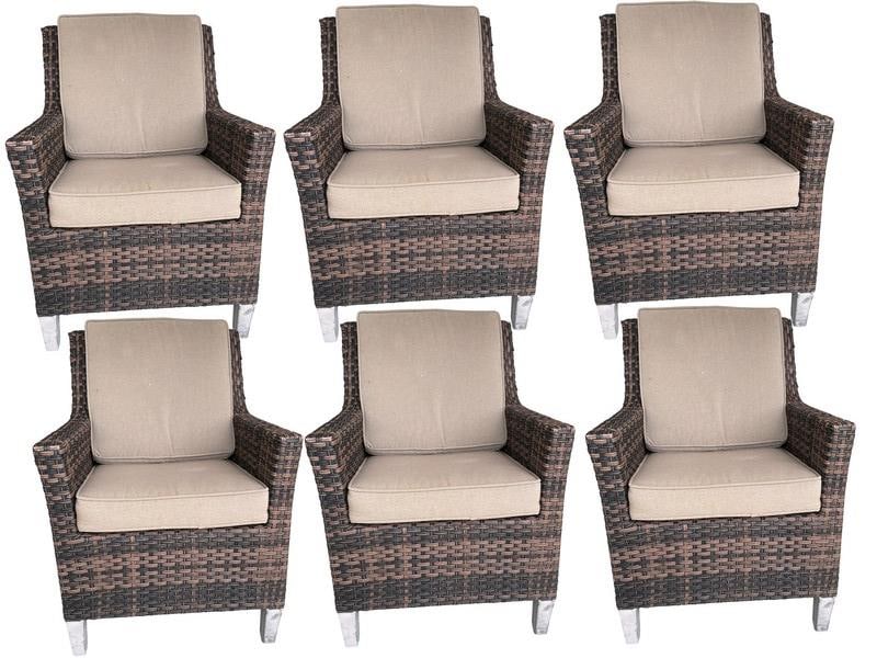 6 SUNBRELLA RESIN WICKER OUTDOOR DINING CHAIRS 36" (1 of 8)