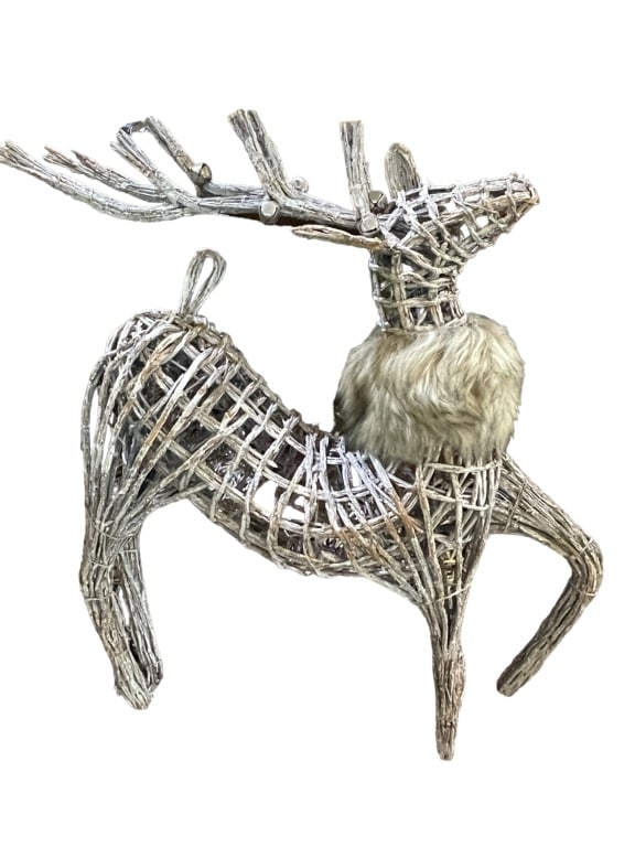 RAINDEER WITH FAUX MINK COLLAR NWT 36": RAINDEER WITH FAUX MINK COLLAR NWT 36"