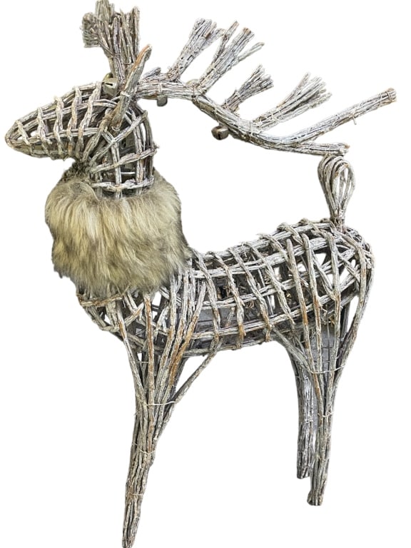 RAINDEER WITH FAUX MINK COLLAR NWT 36": RAINDEER WITH FAUX MINK COLLAR NWT 36"