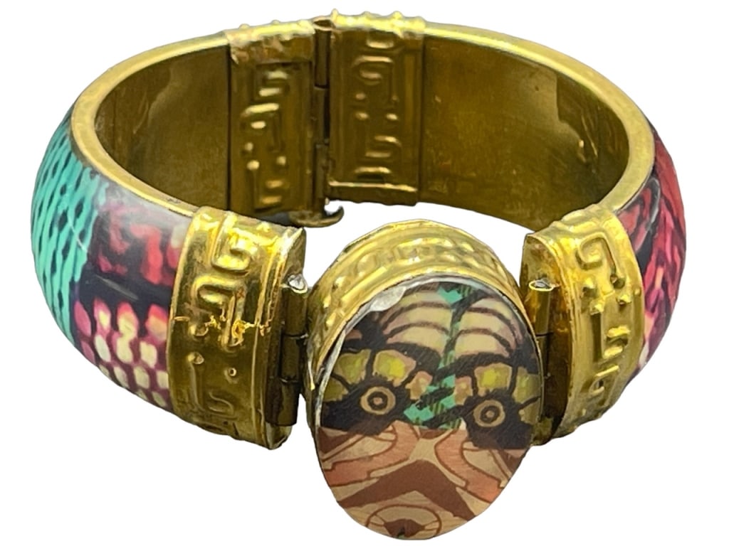 ANTIK BATIK  VTG ASIAN DESIGN CUFF  BRACELET (1 of 3)