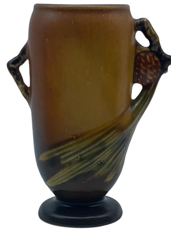 ROSEVILLE PINECONE POTTERY DECORATIVE VASE 6" (1 of 5)