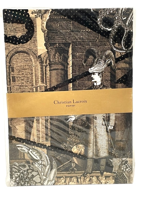 NEW! CHRISTIAN LACROIX FLOCKED JOURNAL 10": NEW! CHRISTIAN LACROIX ASTROLOGY FLOCKED JOURNAL-144 RULED PAGES-12 ASTROLOGICAL PRINTS AND OVERLAYS-NEW WITH TAGS Bidders may pick up their items from the auction-house or have their items shipped.Ap