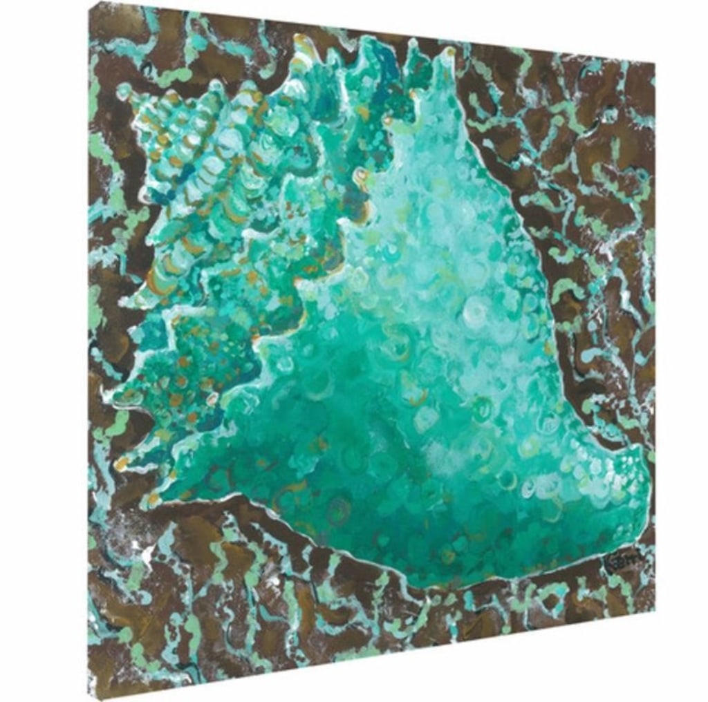 NEW! MY ISLAND CONCH PILLOW 20 x 20: NEW! MY ISLAND CONCH PILLOW 20 x 20-20 X 20-SIGNED BY ARTIST-Vibrant Colors, Large 20 x 20, Washable, 100% Duck Cotton. Fabric Coated for Covered Outdoor Applications-JR GLRY 11/09 Bidders may pick up