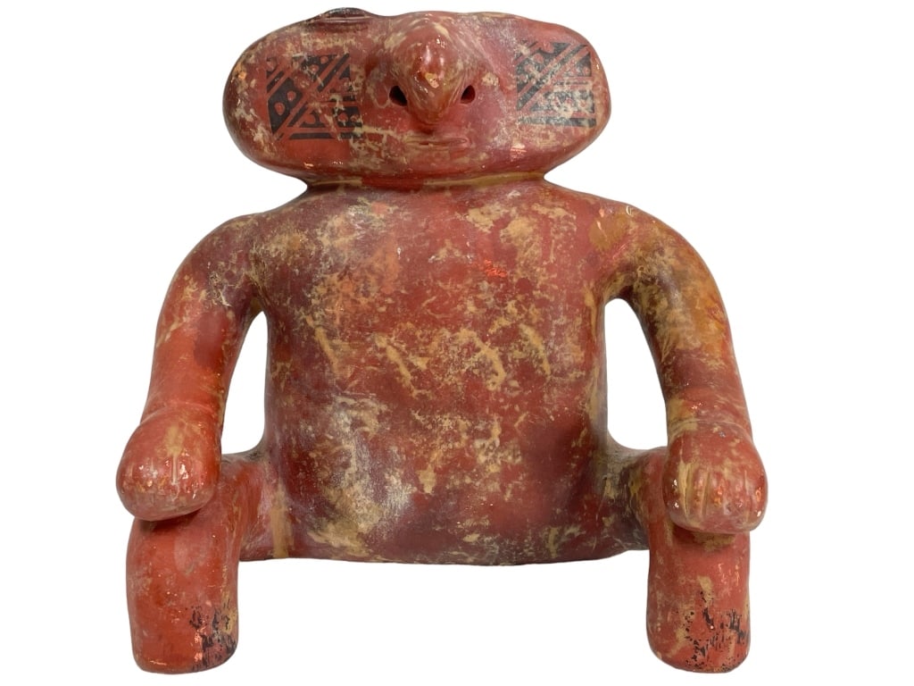 PRIMITIVE PRE COLUMBIAN STYLE POTTERY STATUE 8" (1 of 6)