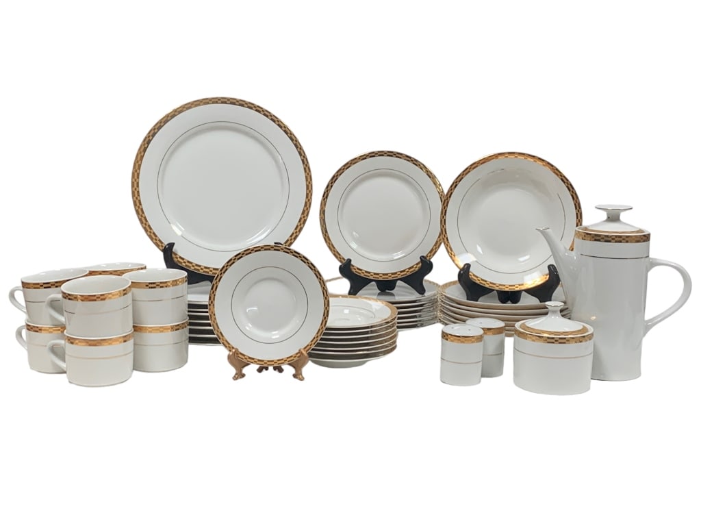SANGO CAROLINE WHITE CHINA & TEA SET (40) (1 of 6)
