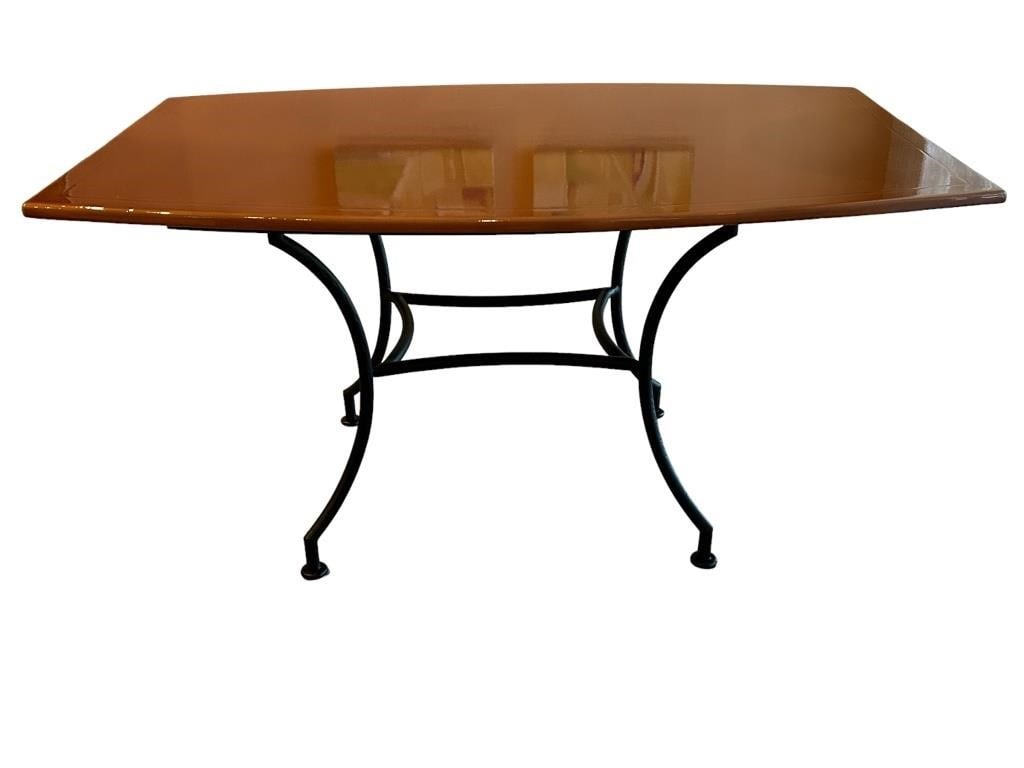 C. LAGOT FRENCH ENAMELED LAVA STONE TABLE 60" (1 of 5)