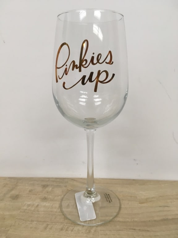 "PINKIES UP" WINE GLASS NEW IN BOX: "PINKIES UP" WINE GLASS NEW IN BOXGREAT GIFT IDEA