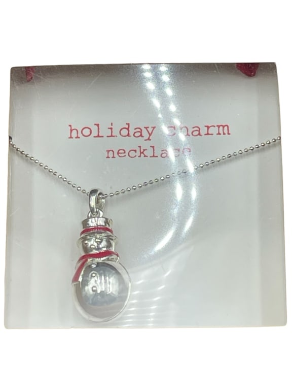 SNOWMAN HOLIDAY CHARM NECKLACE NIB $22 (1 of 2)