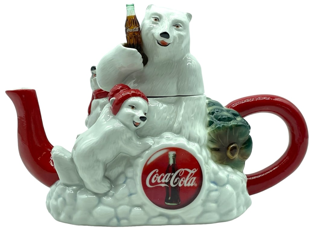 COCA-COLA CERAMIC POLAR BEAR TEAPOT 6" (1 of 6)