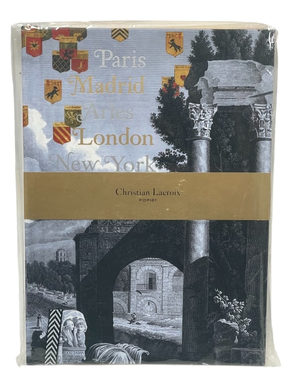 NEW! CHRISTIAN LACROIX FLOCKED JOURNAL 10": NEW! CHRISTIAN LACROIX VOYAGE FLOCKED JOURNAL-120 RULED PAGES-6 POP UP PAGES AND 6 STICKERS -NEW WITH TAGS Bidders may pick up their items from the auction-house or have their items shipped.Appointmen