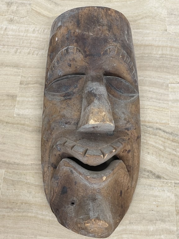 MEXICAN PRIMITIVE DIABLO MASK HANDCARVED WOOD (1 of 2)
