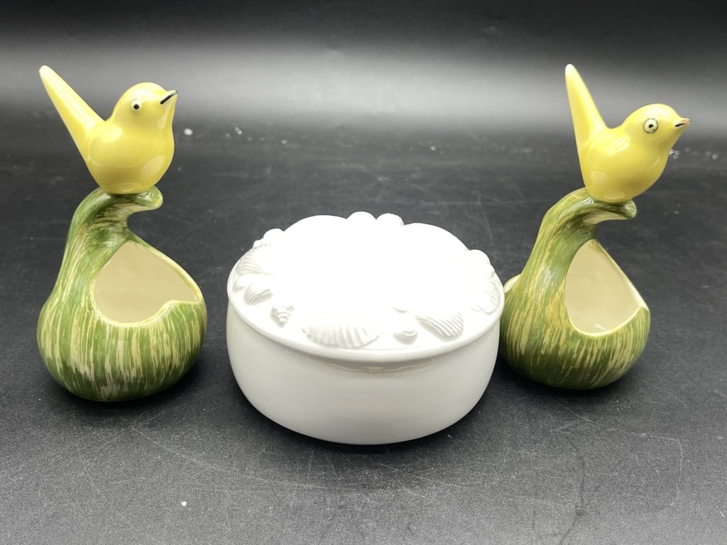 LOT OF PENNSBURY STANGL BIDS & SHELL BOX ITALY: LOT OF PENNSBURY STANGL BIDS & SHELL BOX ITALY