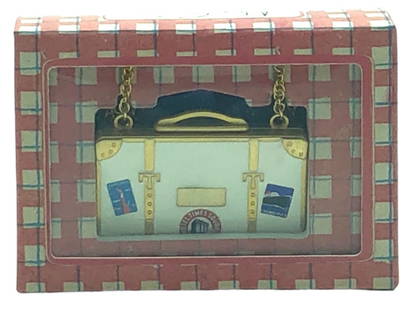 NEW ANDREA GARLAND SUITCASE LIP BALM NECKLACE $55: - NEW ANDREA GARLAND SUITCASE LIP BALM NECKLACE $55 - VINTAGE INSPIRED JEWELLERY- GF 11/8/23 Bidders may pick up their items from the auction-house or have their items shipped.Appointments are require