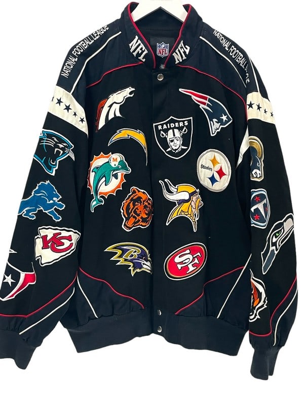 NFL PRO FOOTBALL PATCHED TEAMS LOGO JACKET XL (1 of 5)