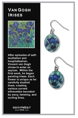 NEW IN BOX! VINCENT Van GOGH IRIS EARRINGS (1 of 3)