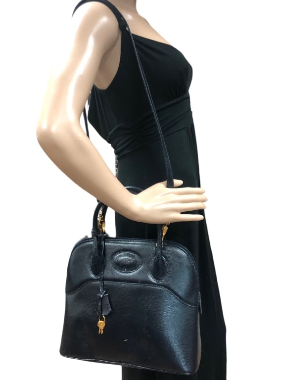 NWT LALO "ART1708" BLACK ITALIAN LEATHER HANDBAG (1 of 6)
