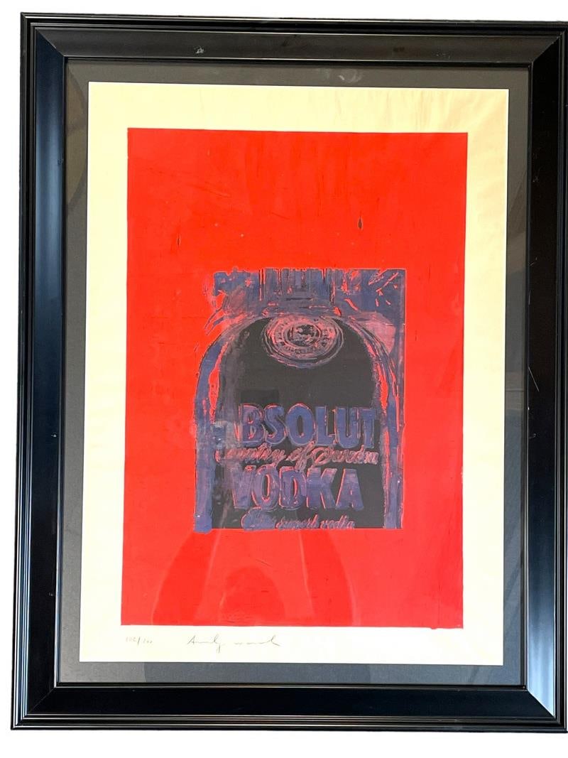 SIGNED ANDY WARHOL ABSOLUT VODKA SILKSCREEN 27" (1 of 4)