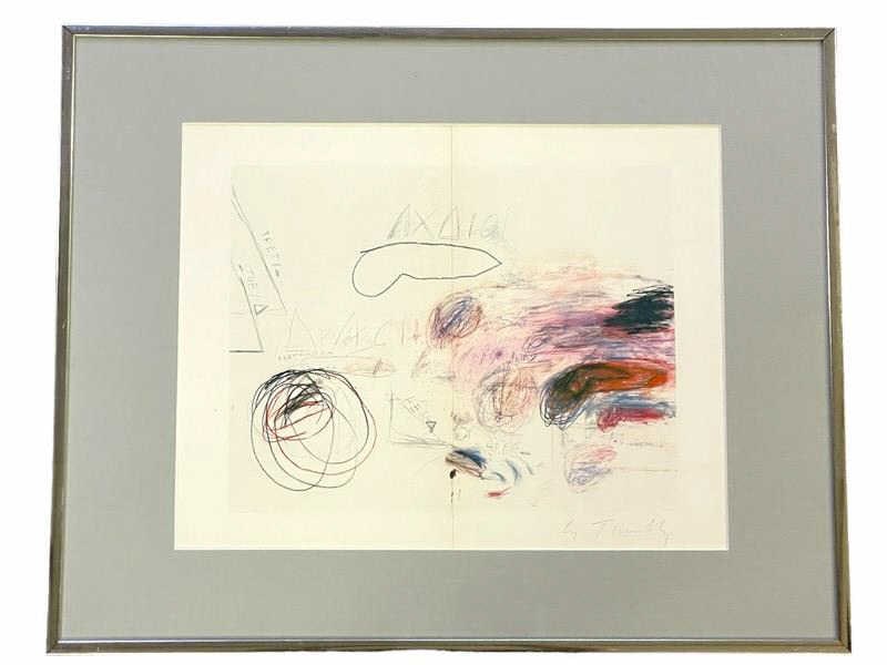 CY TWOMBLY PENCIL SIGNED LITHOGRAPH PRINT 20" (1 of 4)