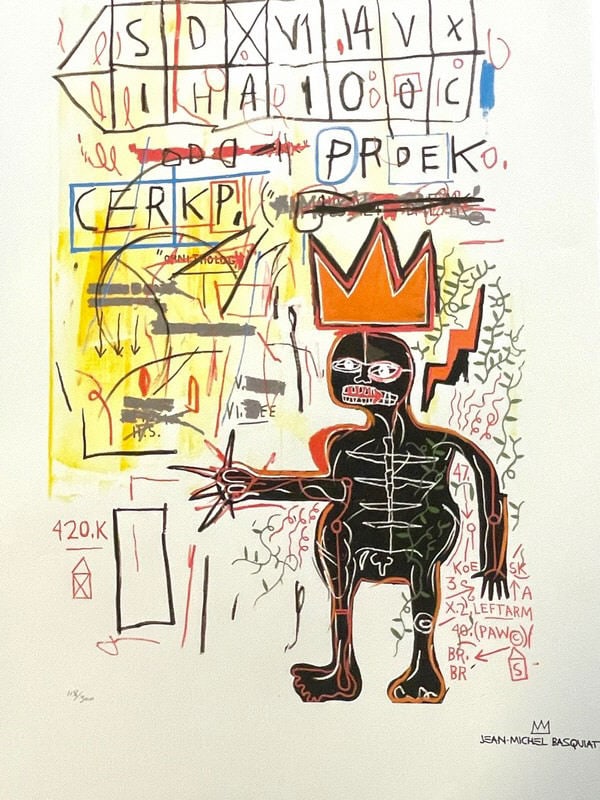 JEAN MICHEL BASQUIAT OFFSET LITHOGRAPH PRINT 28" (1 of 5)