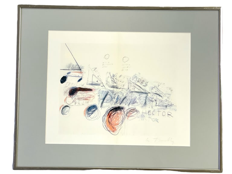 CY TWOMBLY PENCIL SIGNED LITHOGRAPH PRINT 20" (1 of 4)