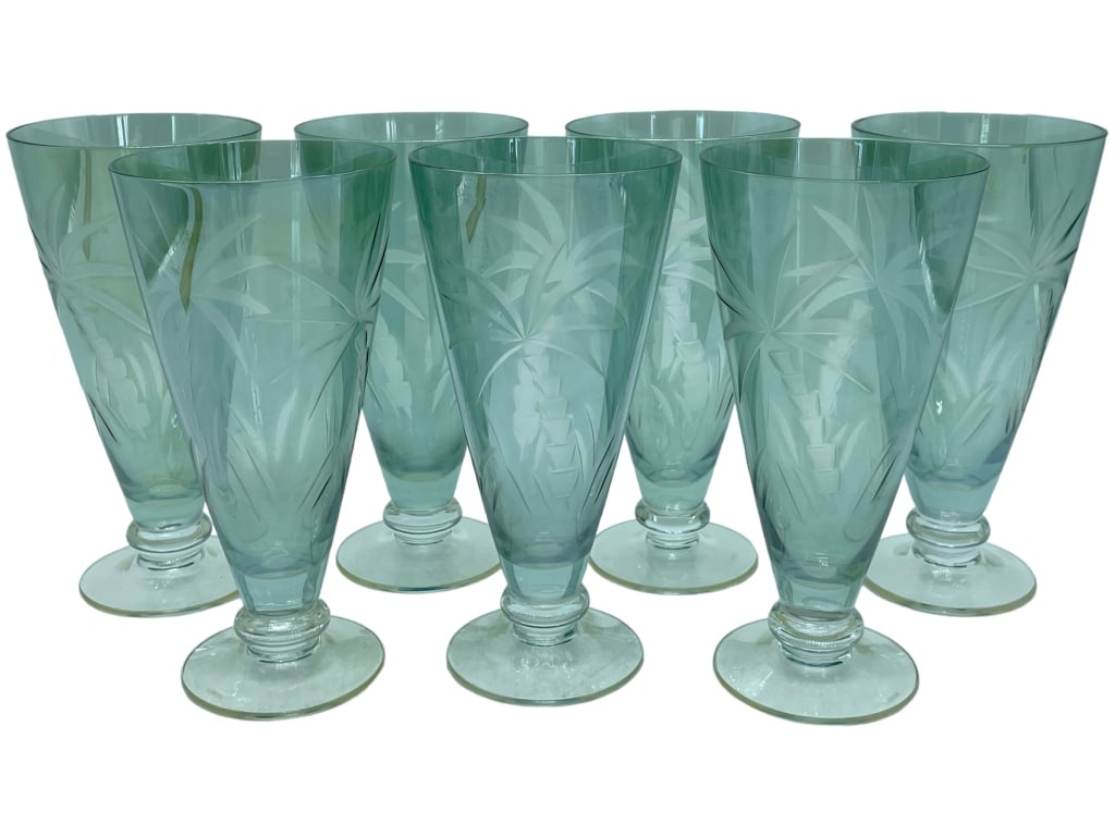 LENOX PALM ETCHED CRYSTAL DRINKING GLASSES (1 of 5)