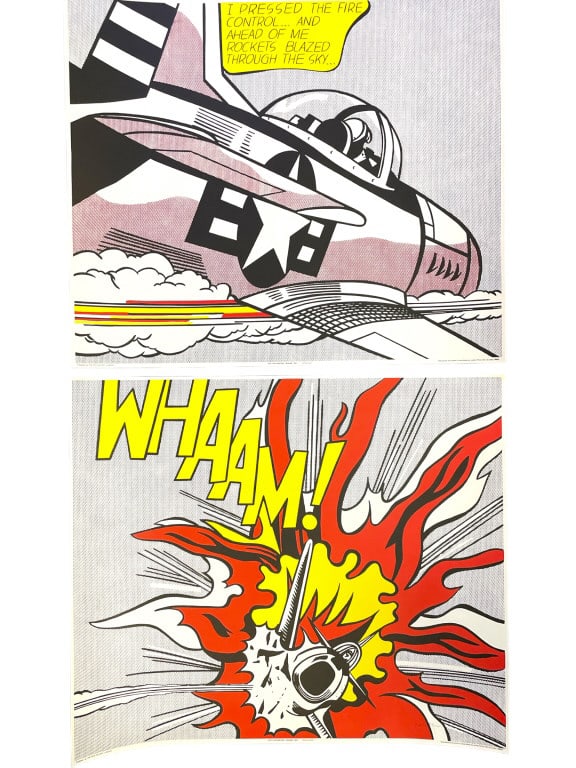SIGNED ROY LICHTENSTEIN WHAAM LITHO PRINTS 29.5" (1 of 9)