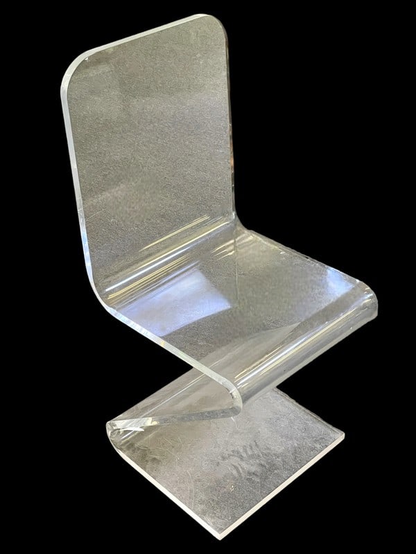 MID MOD LUCITE GEOMETRIC RIBBON CHAIR (1 of 6)