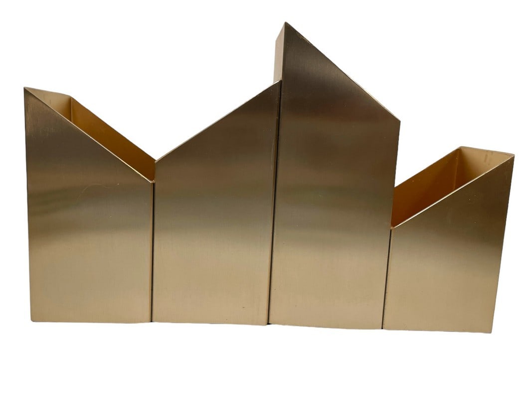 JONATHAN ADLER MODERN BRASS DESKTOP ORGANIZER 12" (1 of 7)