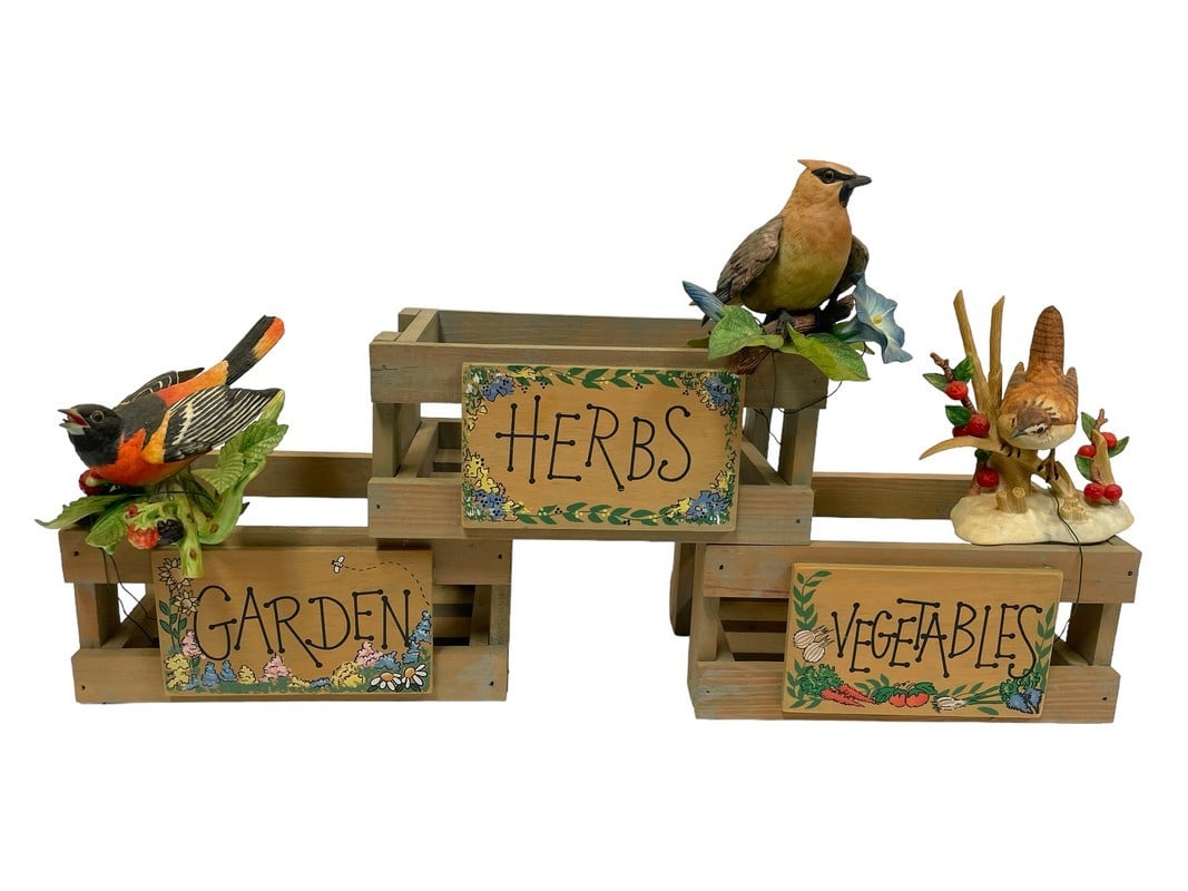 3 DECORATIVE GARDEN HERBS VEGETABLE BASKETS 9" (1 of 8)