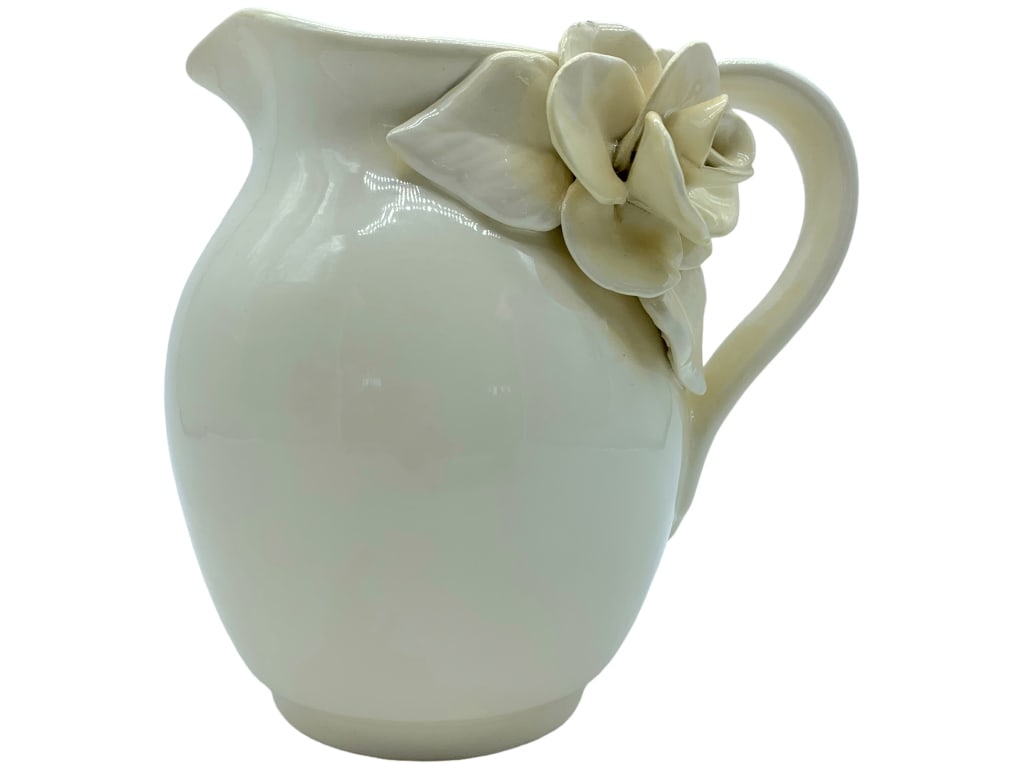 CERAMIC ROSE FLOWER WATER PITCHER 7.5" (1 of 4)