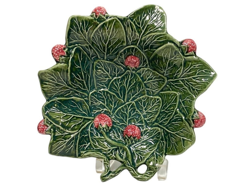 VINTAGE MAJOLICA PORTUGAL CERAMIC SERVING DISH 10" (1 of 5)