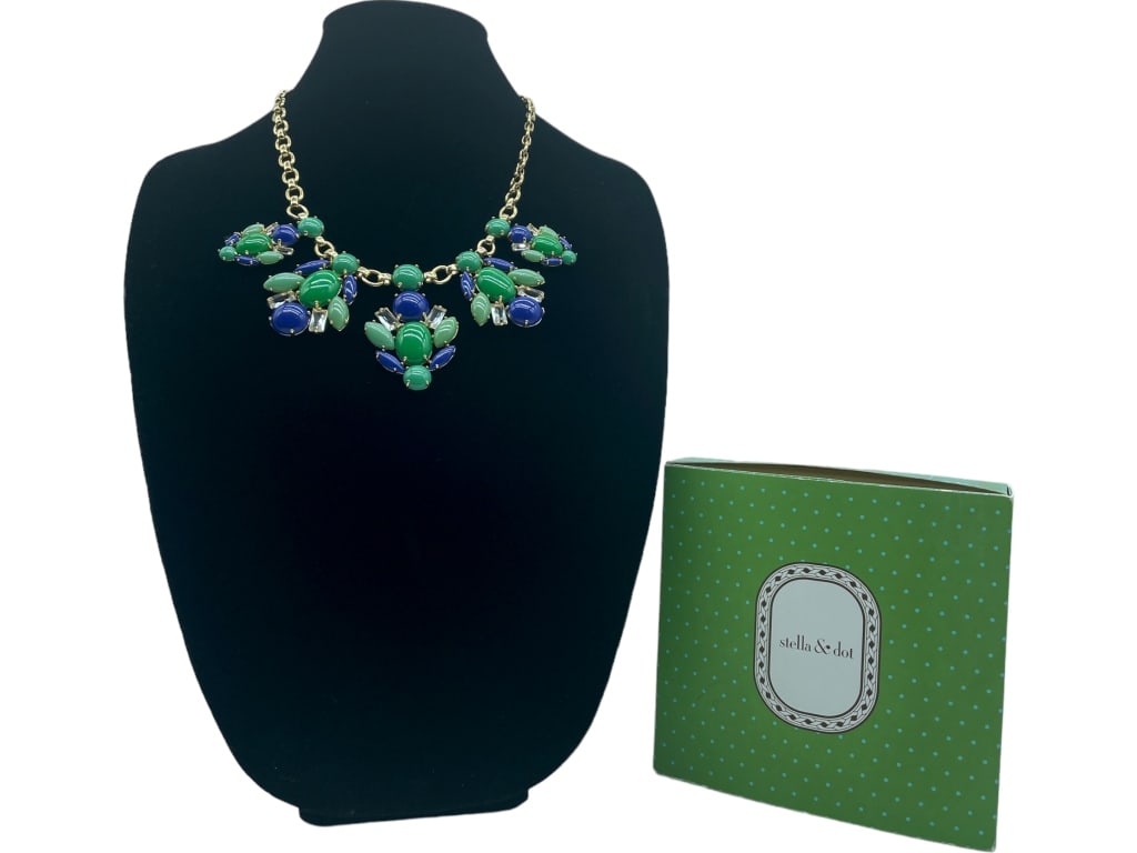 NEW STELLA & DOT JEWELED STATEMENT NECKLACE 12" (1 of 5)