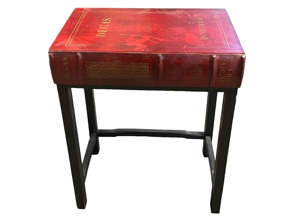 FAUX BOOK END TABLE WITH STORAGE DRAWER 24" (1 of 5)