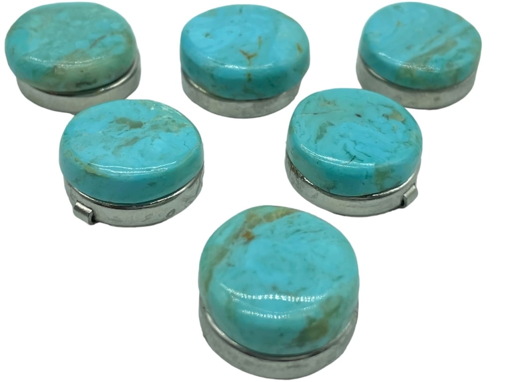 TURQUOISE VINTAGE BUTTON COVERS (1 of 4)
