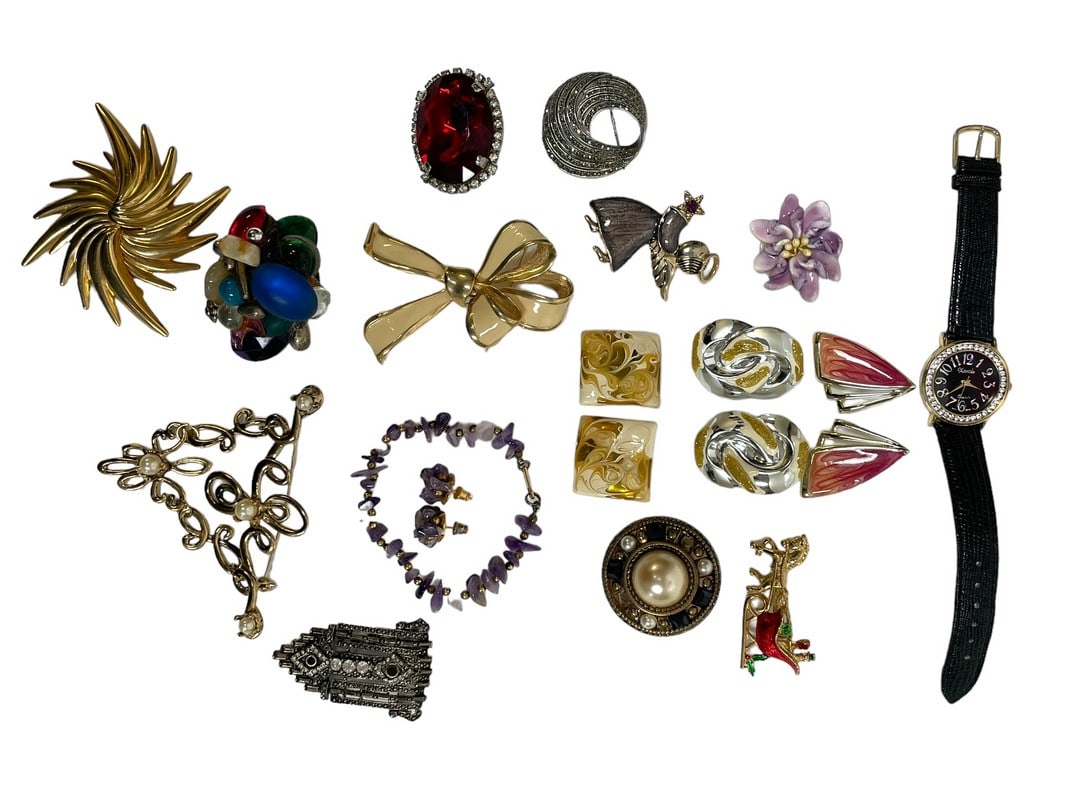 15+ ASSORTED MISC. VINTAGE COSTUME JEWELRY (1 of 8)
